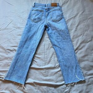 DENIM FORUM The Arlo High Rise Straight Jeans Womens 24x28 Blue Organic Cotton